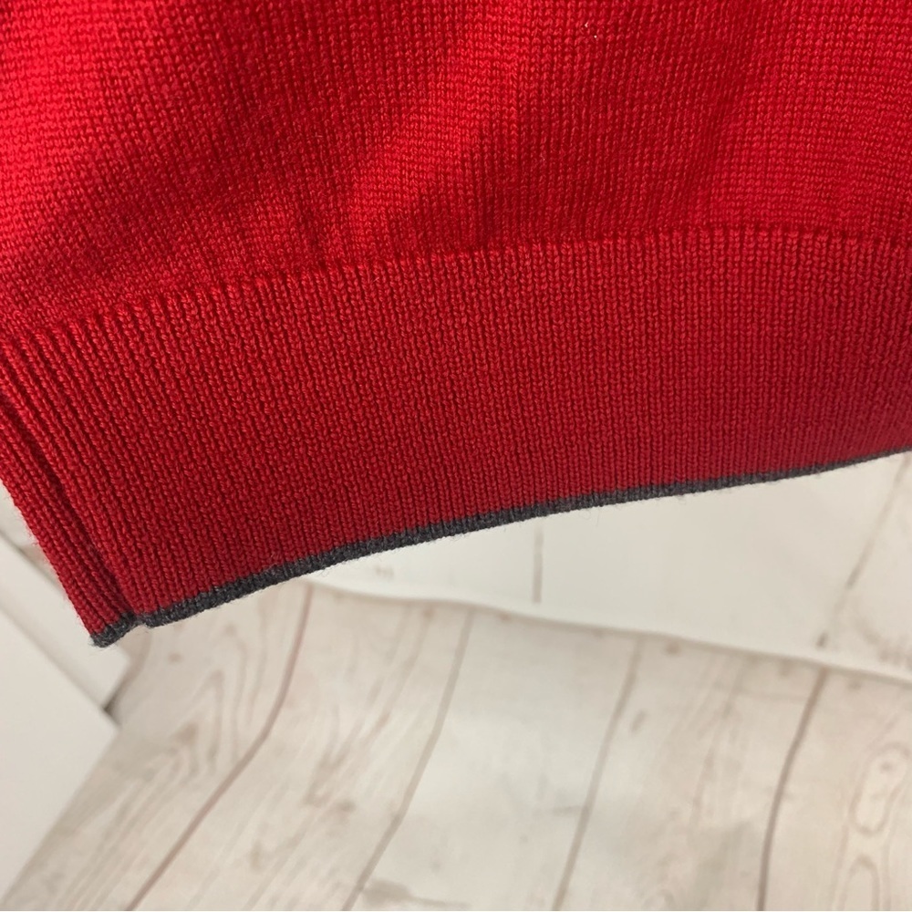 Hart Schaffner Marx Quarter-Zip Sweater red Medium 100% merino wool - Picture 6 of 11